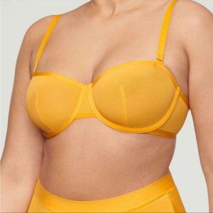 Cuup bra the balconette mesh 34F yellow marigold NWT